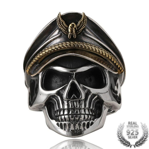 World War II Skull Officer Ring In Sterling Silver