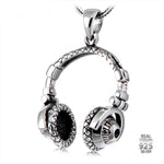 925 Silver Headset and Snake Chain Necklace