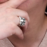 Hand Carved Graveyard Skull Ring In Silver