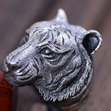 Domineering Tiger Ring In Sterling Silver