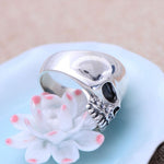 Traditional Sterling Silver Half Skull Ring