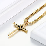 Stainless Steel Nail Cross Necklace