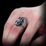 Dragon Ring with Rubies In Sterling Silver