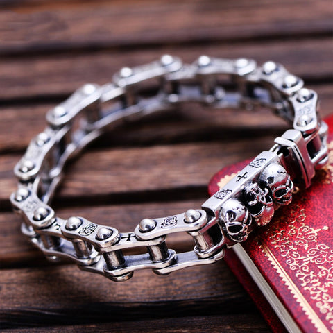 Sterling Silver Skull Bracelet