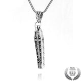 Coffin Pendant & Snake Chain In Sterling Silver