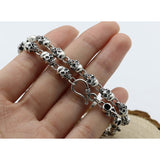 Retro Skull Necklace or Bracelet In 925 Silver