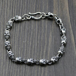 Retro Skull Necklace or Bracelet In 925 Silver