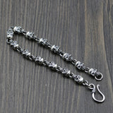 Retro Skull Necklace or Bracelet In 925 Silver