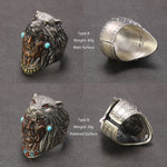 925 Silver Indian Wolf Chief Ring