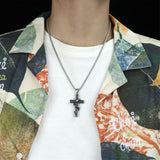 Snake Cross Necklace