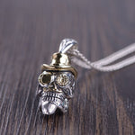 Steampunk Skull Pendant In Sterling