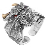 Dragon Head Ring in Sterling Silver