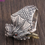 Dragon Head Ring in Sterling Silver