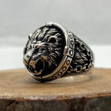 Handcrafted Roaring Lion Ring in Sterling Silver