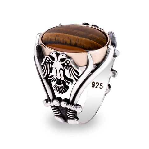 Artisan Sterling Silver Empire Ring with Tigers Eye