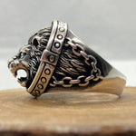 Handcrafted Roaring Lion Ring in Sterling Silver