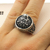 Handcrafted Roaring Lion Ring in Sterling Silver